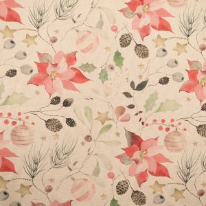 Новогодняя ткань Xmas 25 / лён 7003