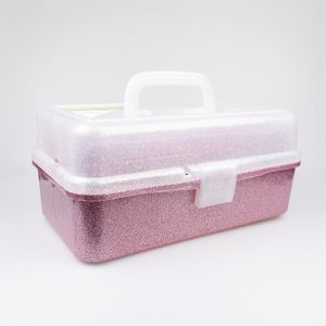 Пластиковая коробка для рукоделия Glitter Storage Box / Pозовaя