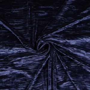 Бархат с эффектом мятости Pleated / D3 Темно-синяя