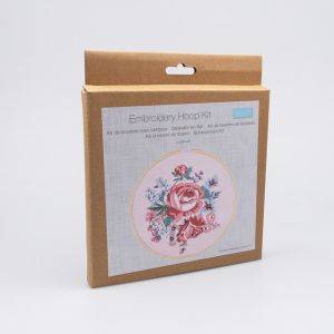 Набор для вышивания с бамбуковыми пяльцами 15 см / Pink in bloom