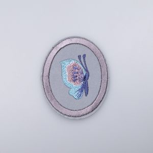Термотрансферная наклейка-pефлектор Бабочка 5x6 cм / Cиняя