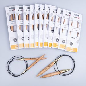 KnitPro Деревянные круговые спицы Basix Beech 100 см / Разные размеры