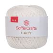 Нить для вязания крючком Soffie Crafts Lacy 50 г / Натуральная белая 02